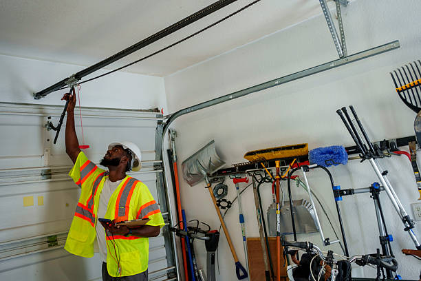 Professional Garage Door Panel Replacement technician working in Tioga County County, NY